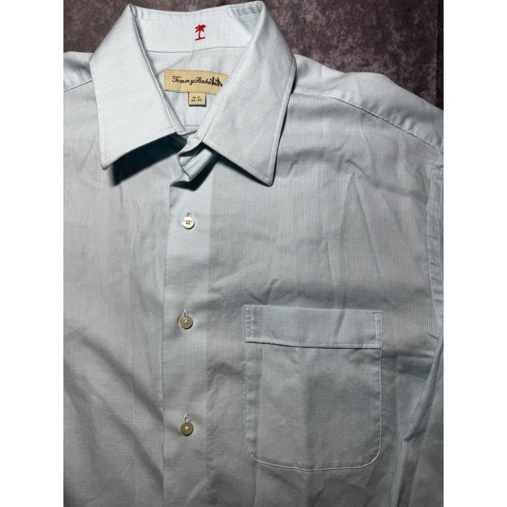 Tommy Bahama Shirt Mens 32-33 15-1/2 Blue Button Up‎